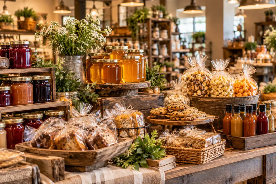 Specialty foods, preserves, honey, baked treats and sauces