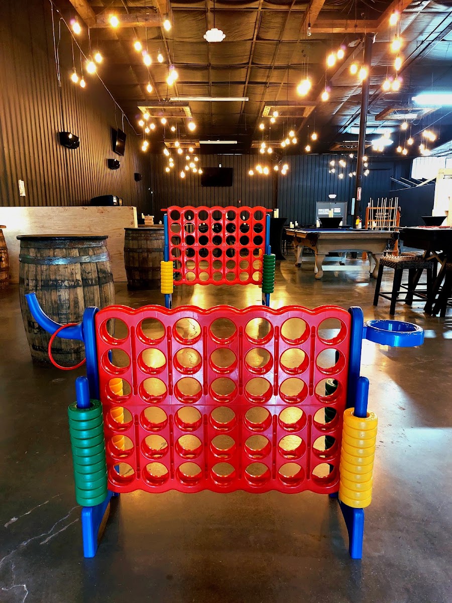 Giant Connect Four games prepared in the event space